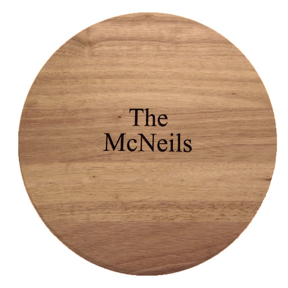 14" Wooden Pizza Board with Precision Cutting Wheel & Server